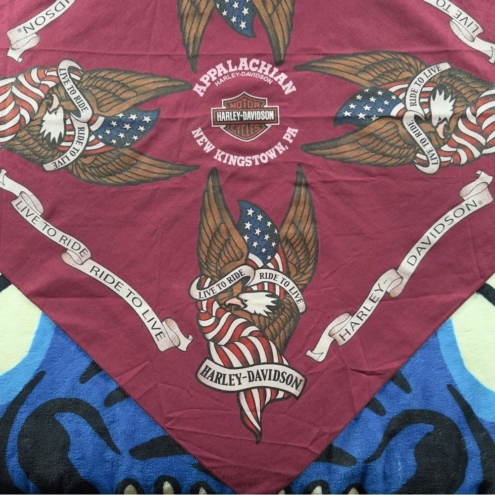 Y2K 03 VTG Harley-Davidson “Live to Ride-Ride to Live” Bandana